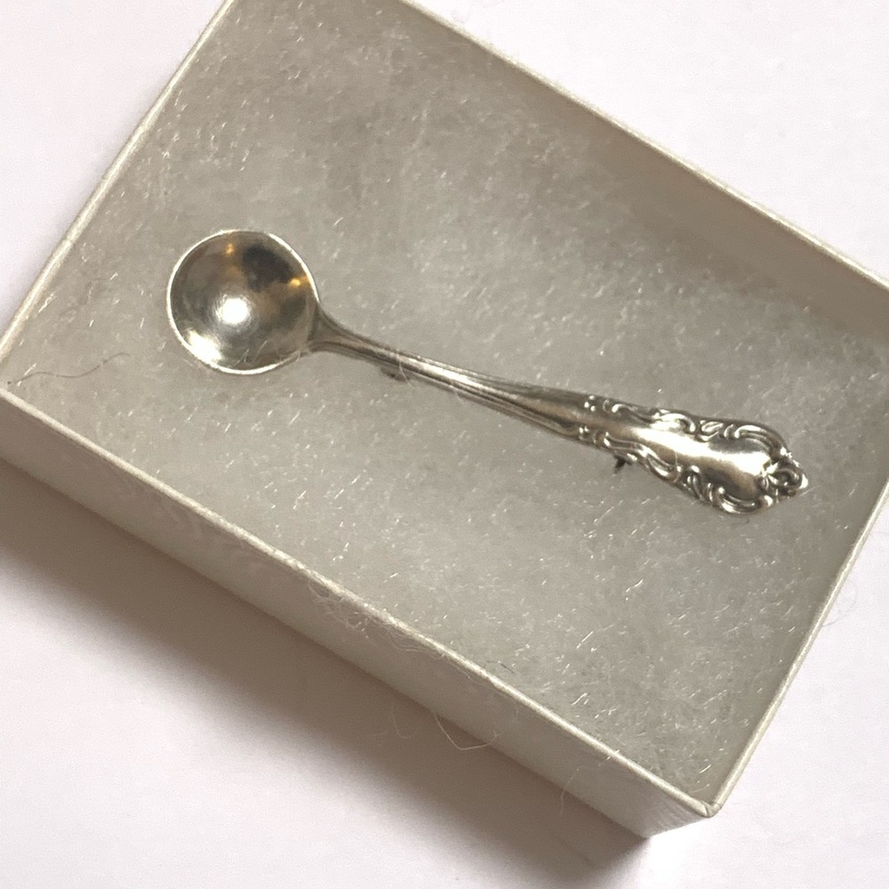 Vintage Easterling sterling silver salt spoon brooch - Picture 4 of 13